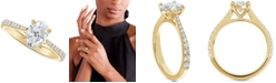 De Beers Forevermark Diamond Oval-Cut Solitaire Tapered Pav&eacute; Engagement Ring (1-1/10 ct. t.w.) in 14k Gold